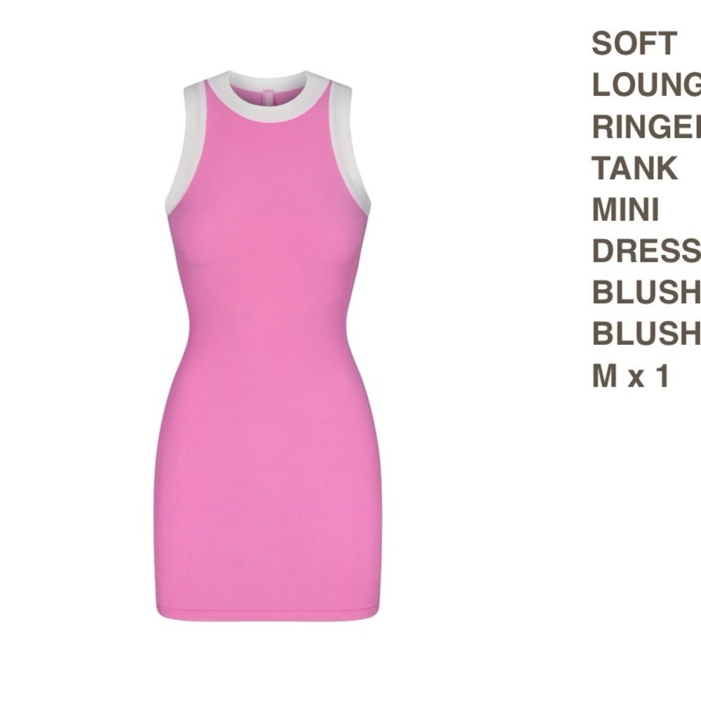 SKIMS Soft Lounge Ringer Tank Mini Dress - Pink